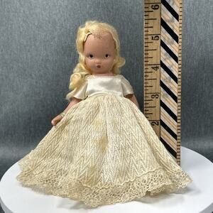 Vintage 1950s Nancy Ann Storybook Doll 5.5 Inch Hand Painted Eyes & Lips